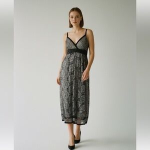 Vintage Candies Y2k Size L Satin Black Silver Lace Prom Dress HOCO Whimsigoth